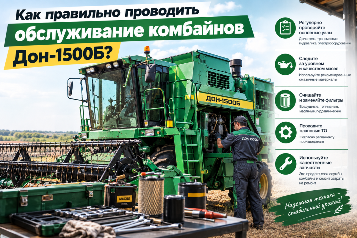 Как правильно проводить обслуживание комбайнов Дон-1500Б?