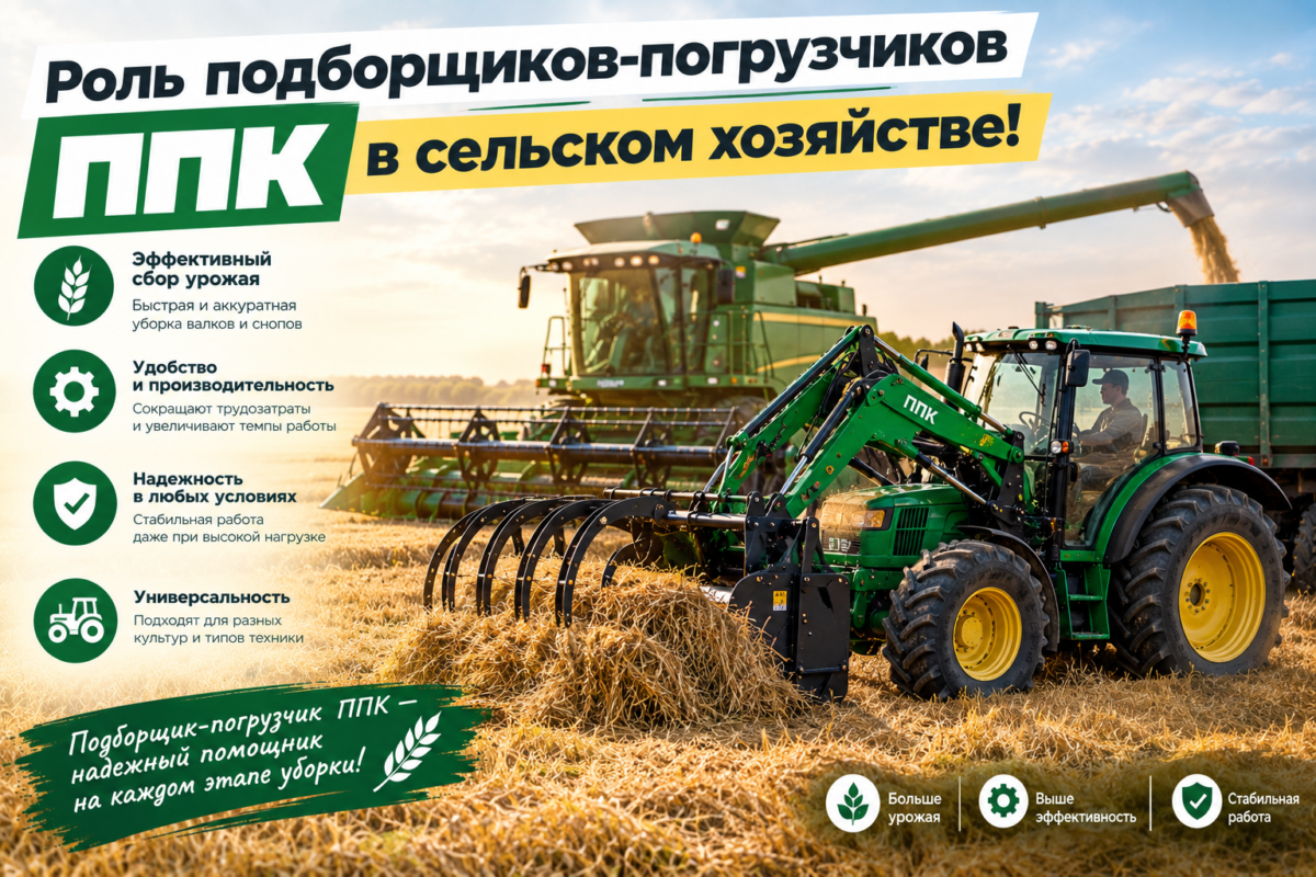 Роль подборщиков-погрузчиков ППК в сельском хозяйстве!