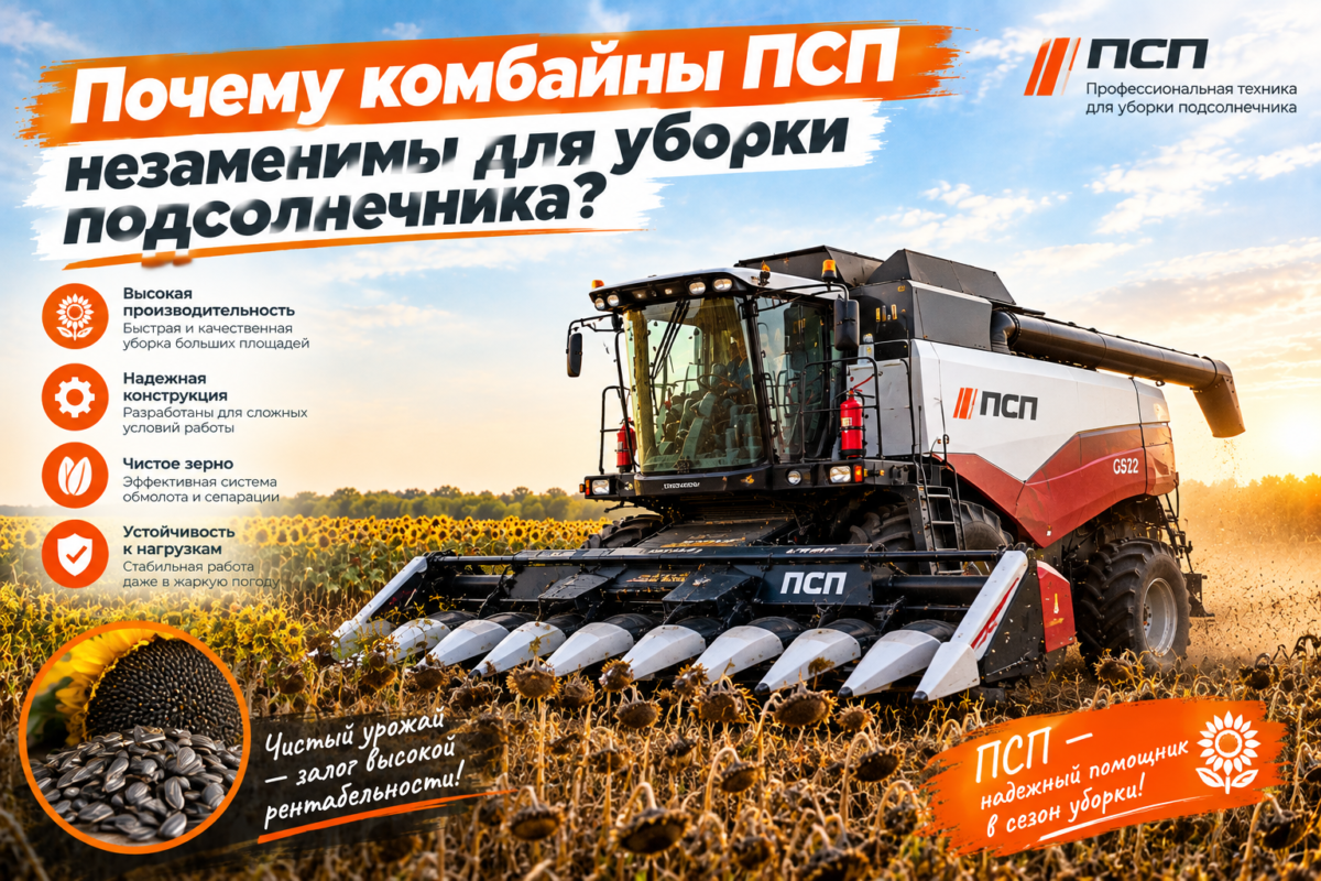 Почему комбайны ПСП незаменимы для уборки подсолнечника?