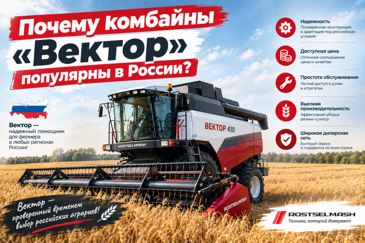 Почему комбайны «Вектор» популярны в России?