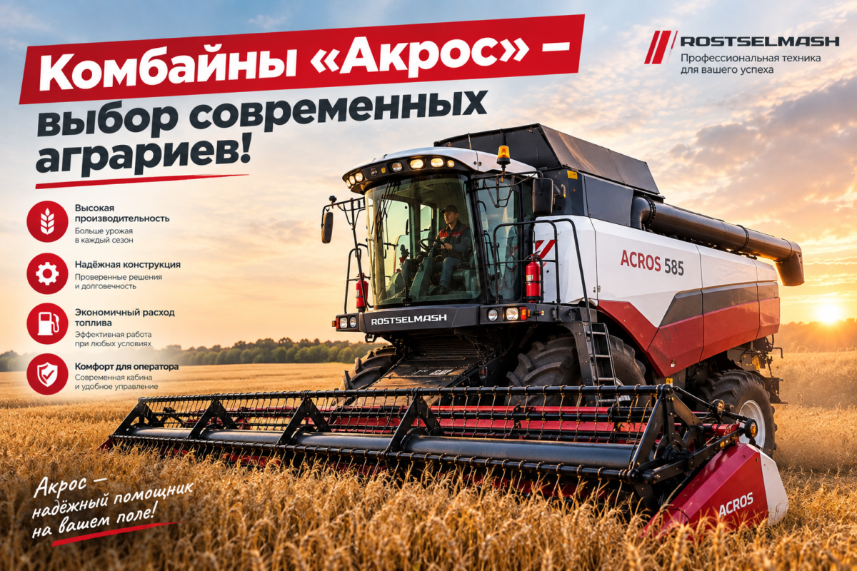 Комбайны «Акрос» — выбор современных аграриев!