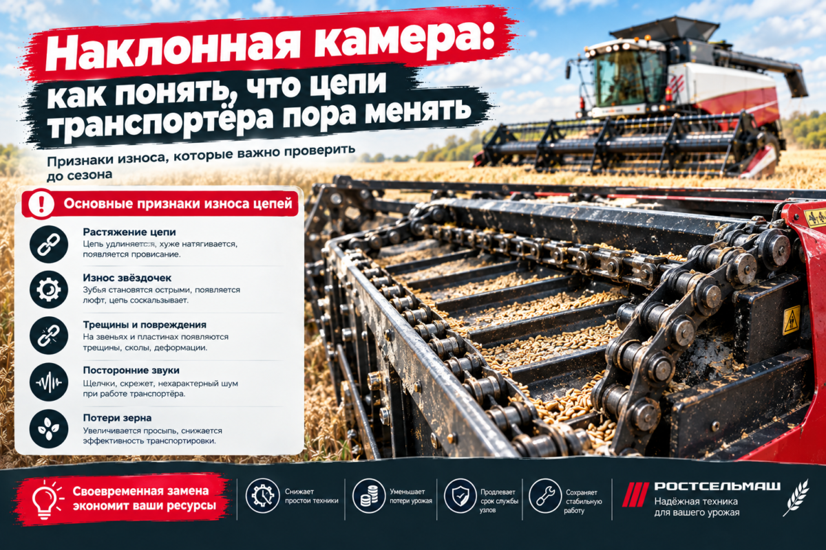 Наклонная камера: как понять, что цепи транспортёра пора менять
