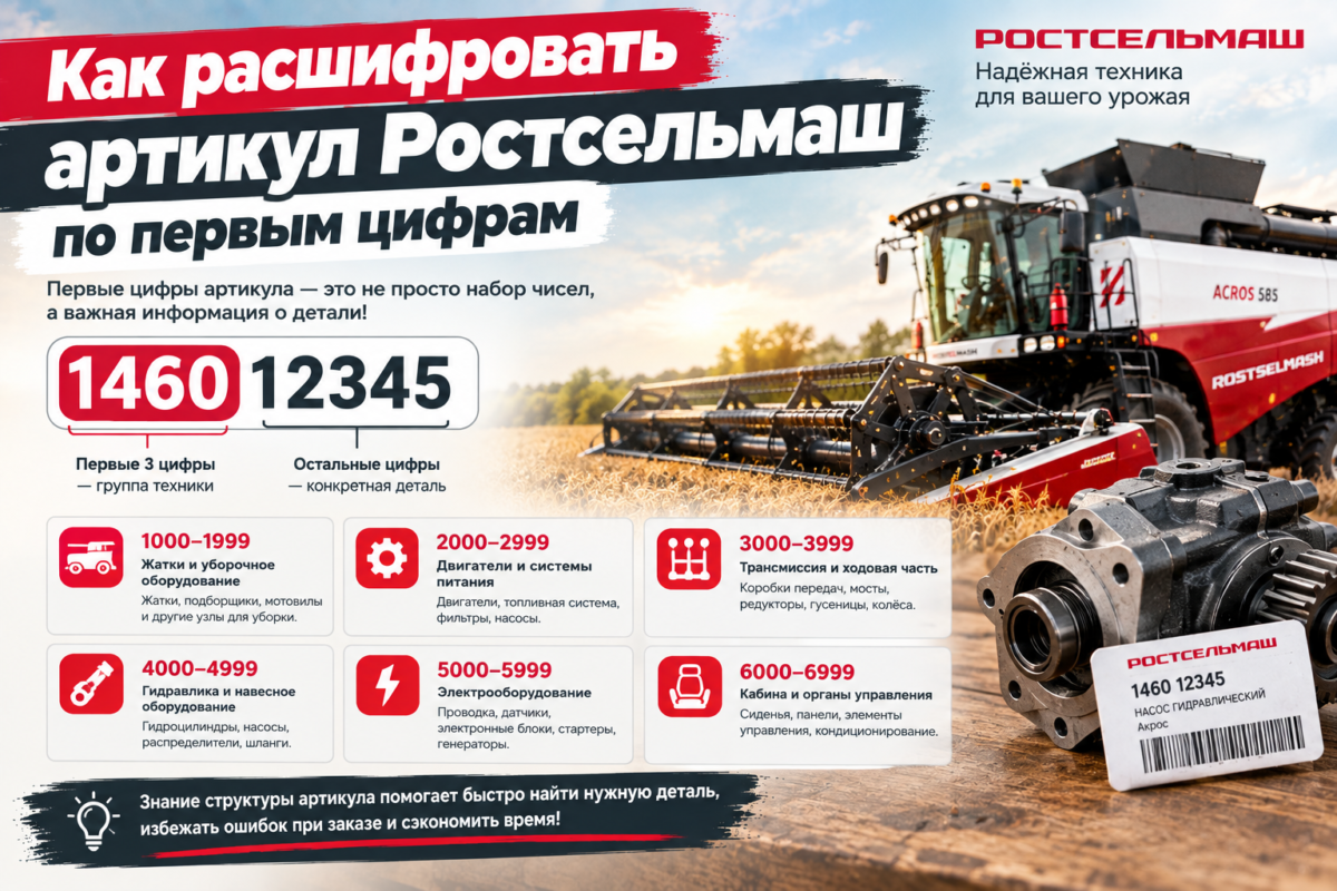 Как расшифровать артикул Ростсельмаш по первым цифрам